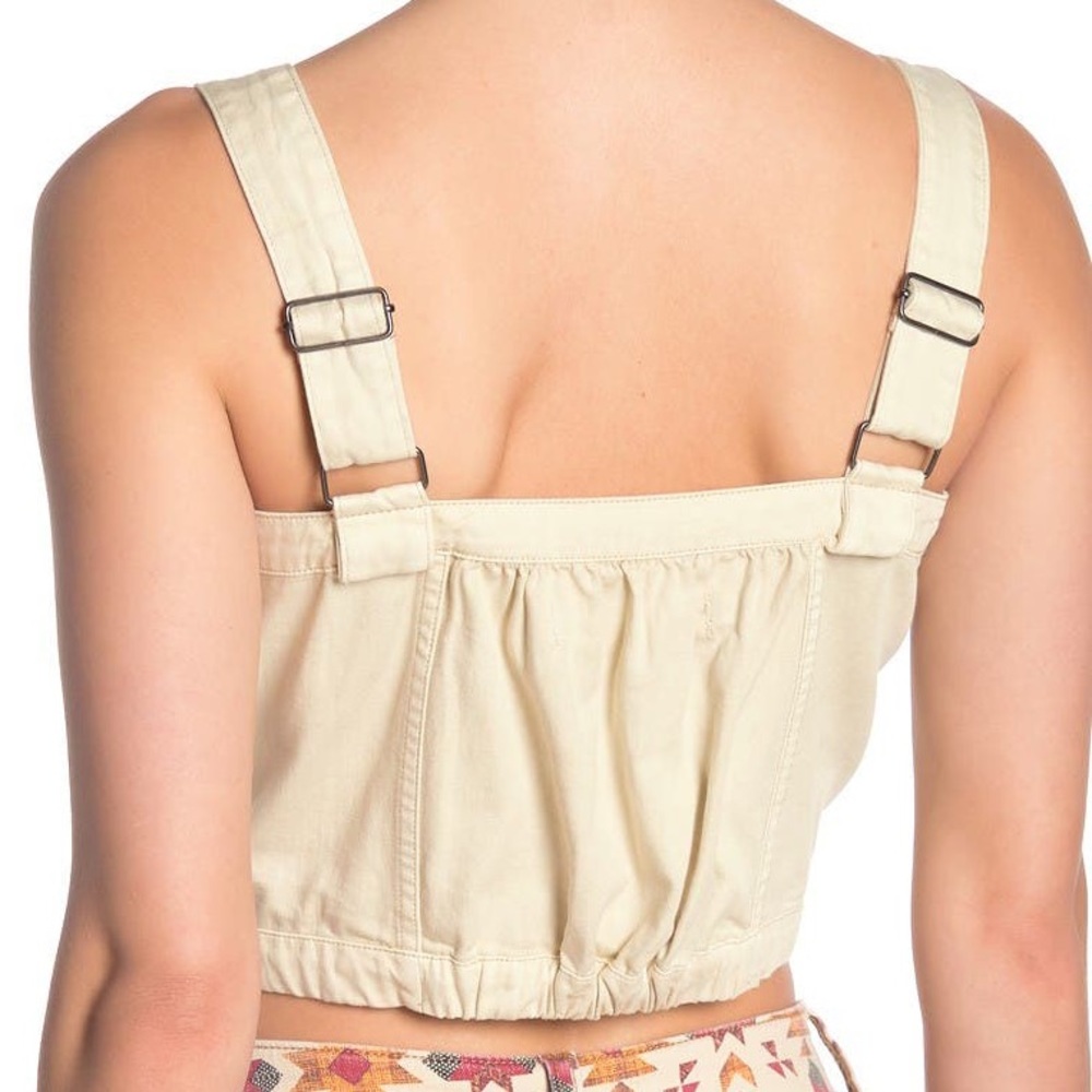 NWT Free People Palm Dessert Denim Crop Top - Picture 2 of 9
